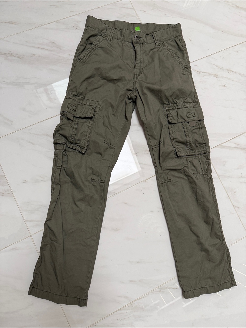 Kids Olive Cargo Pants - Casual Utility Style